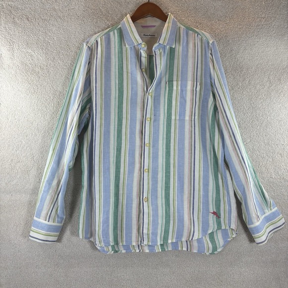 Tommy Bahama Other - Tommy Bahama Shirt Mens L Linen Relax Long Sleeve Button Up Multicolor Striped